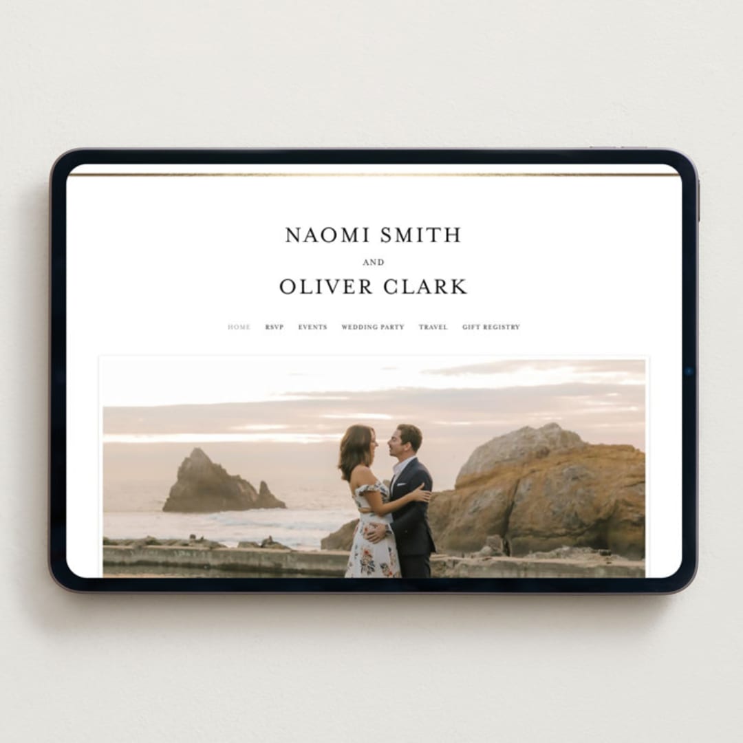 "Gilded Frame" - Wedding Website in Pearl by Nicole Walsh - Desktop Design