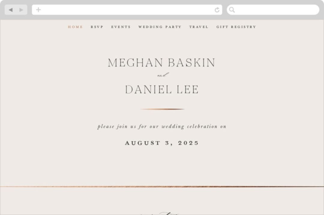 "Tradition" - Wedding Website in Almond by Leah Bisch - Desktop Design