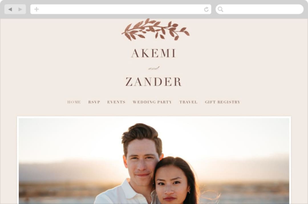 "Autumnal Arch" - Wedding Website in Blush by Hooray Creative - Desktop Design