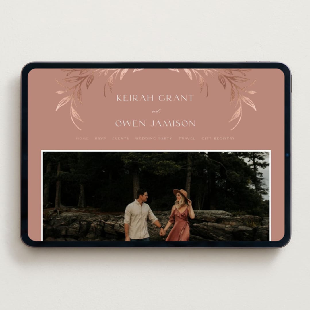 "KEIRAH" - Wedding Website in Sienna by Melanie Kosuge - Desktop Design