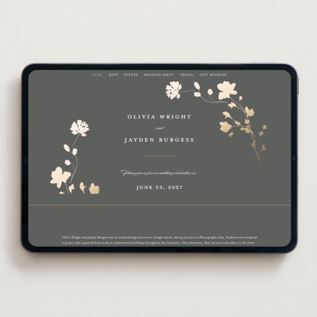 "raffiné" - Wedding Website in Obsidian by Benita Crandall - Desktop Design