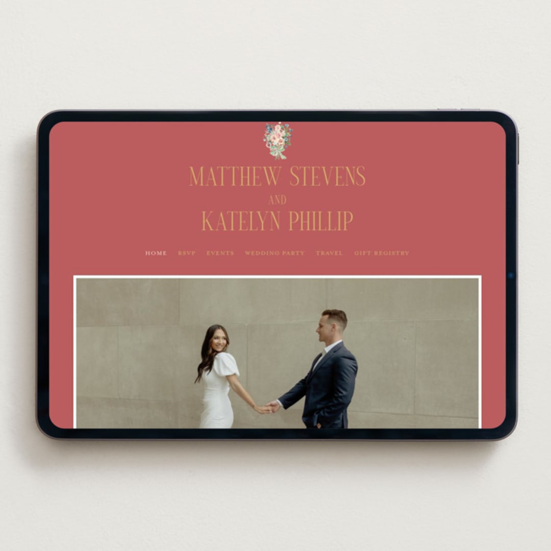 "Ruban en Fleur" - Wedding Website in Rose by Itsy Belle Studio - Desktop Design