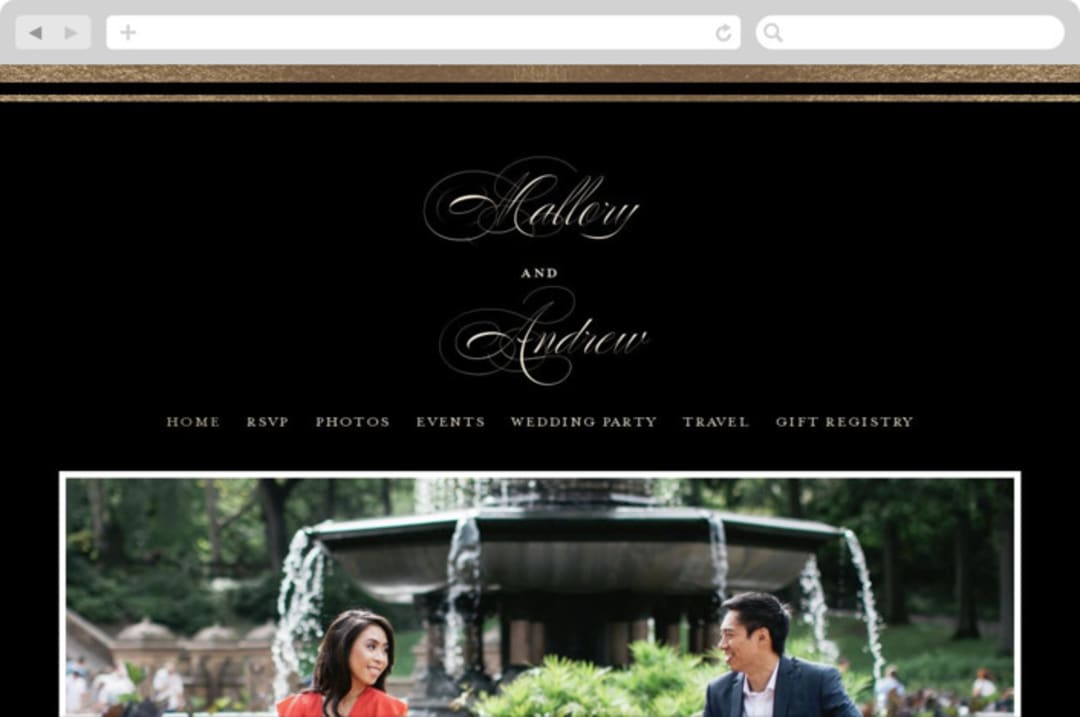 "Formal" - Wedding Website in Onyx by Jessica Williams - Desktop Design