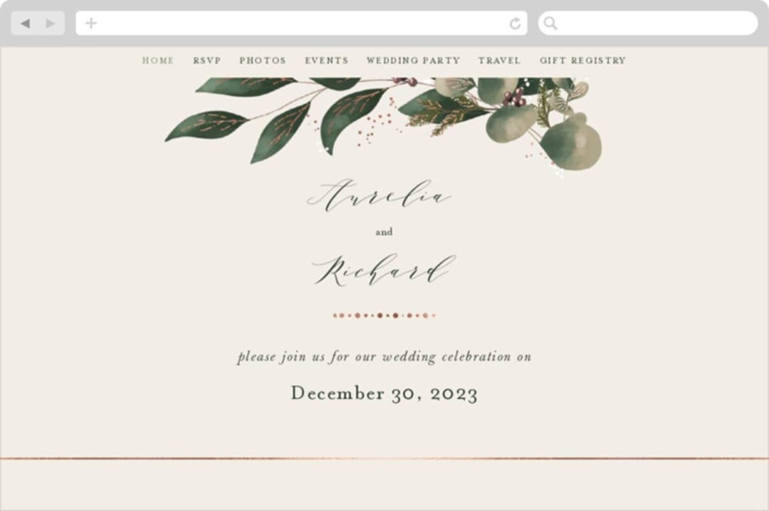 "evergreen" - Wedding Website in safasff by Leah Bisch - Desktop Design