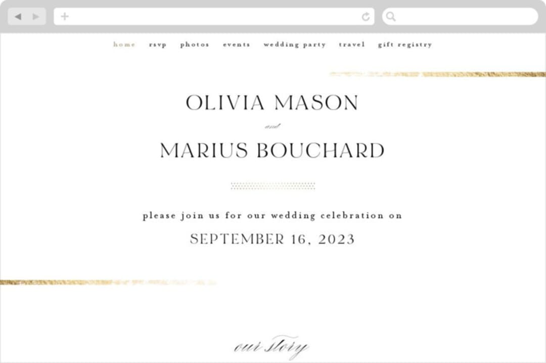 "Henley" - Wedding Website in Quartz by Kristie Kern - Desktop Design