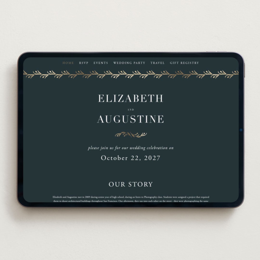 "For Eternity" - Wedding Website in Platinum by Ana de Sousa - Desktop Design