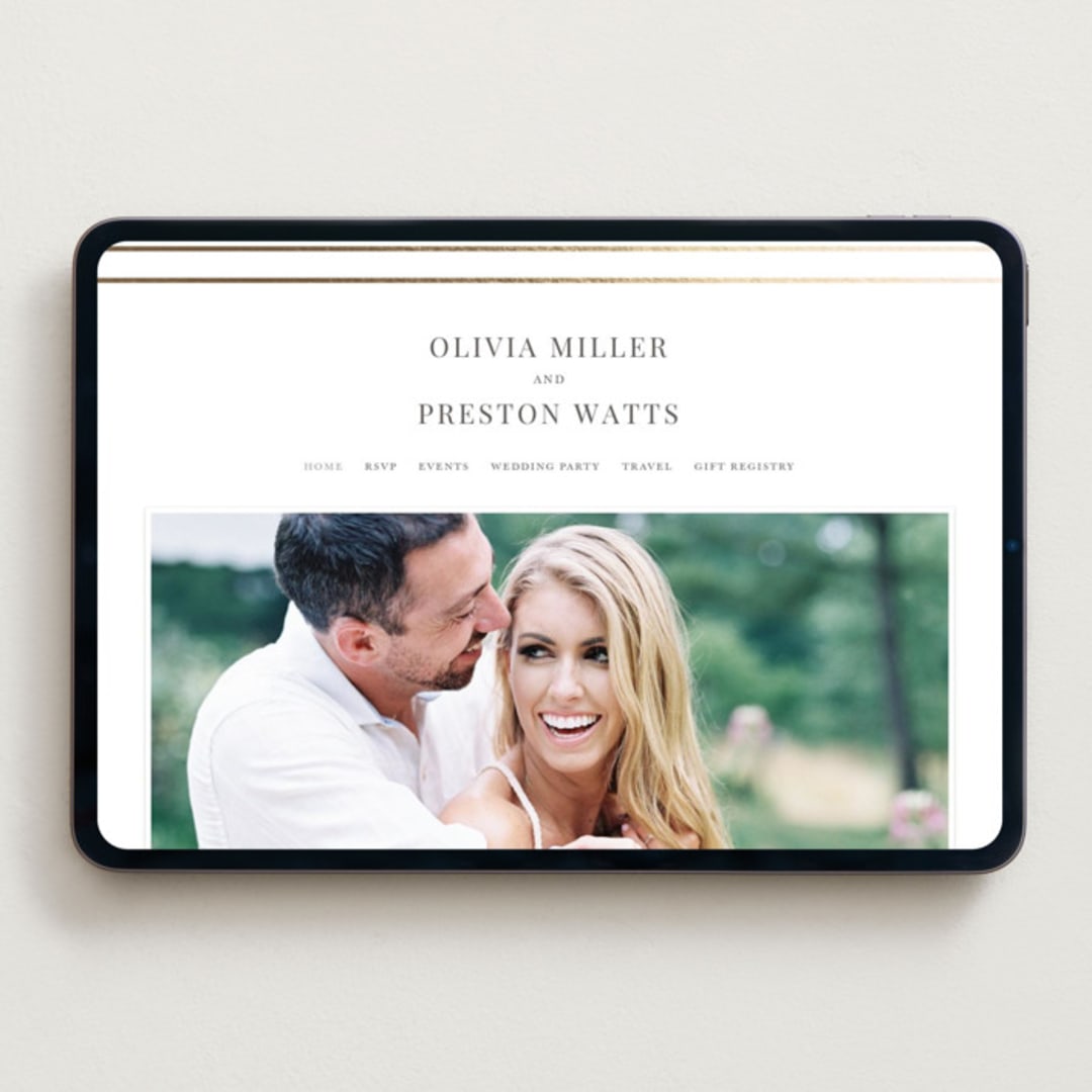 "Regent" - Wedding Website in Opal by Robert and Stella - Desktop Design
