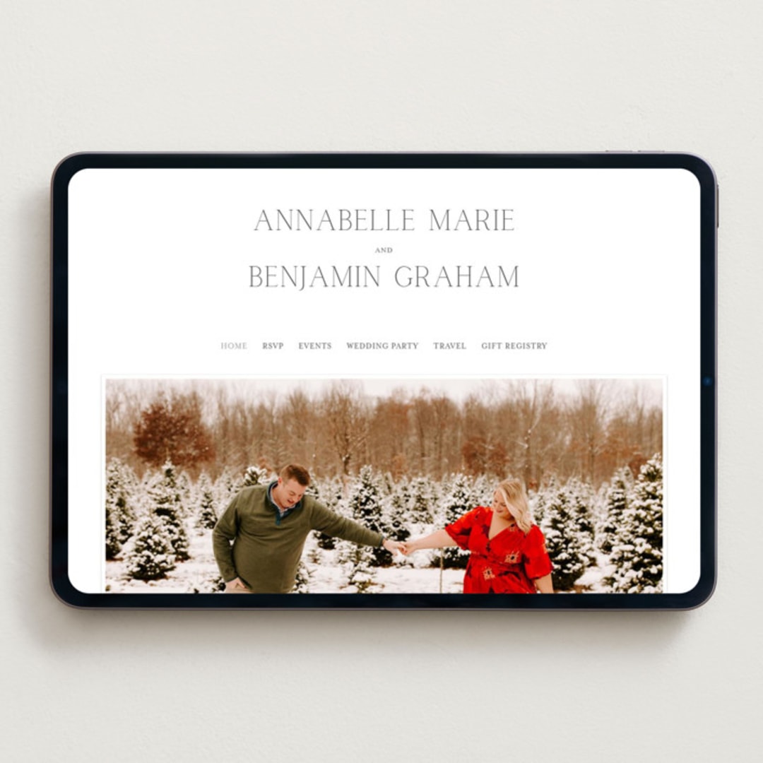 "Perennial" - Wedding Website in Soft Black by Oscar and Emma - Karly Depew - Desktop Design