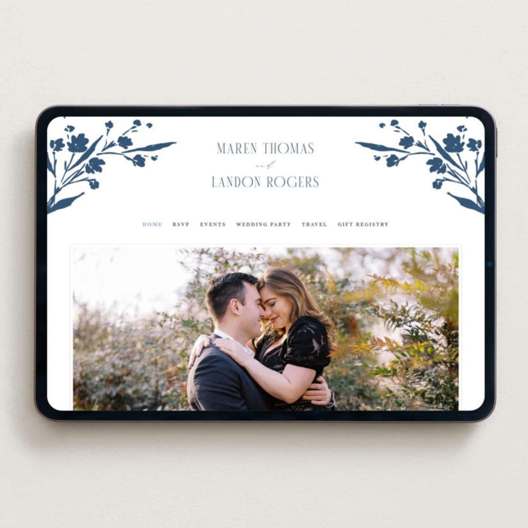 "Helena" - Wedding Website in Indigo by Kate Ahn - Desktop Design