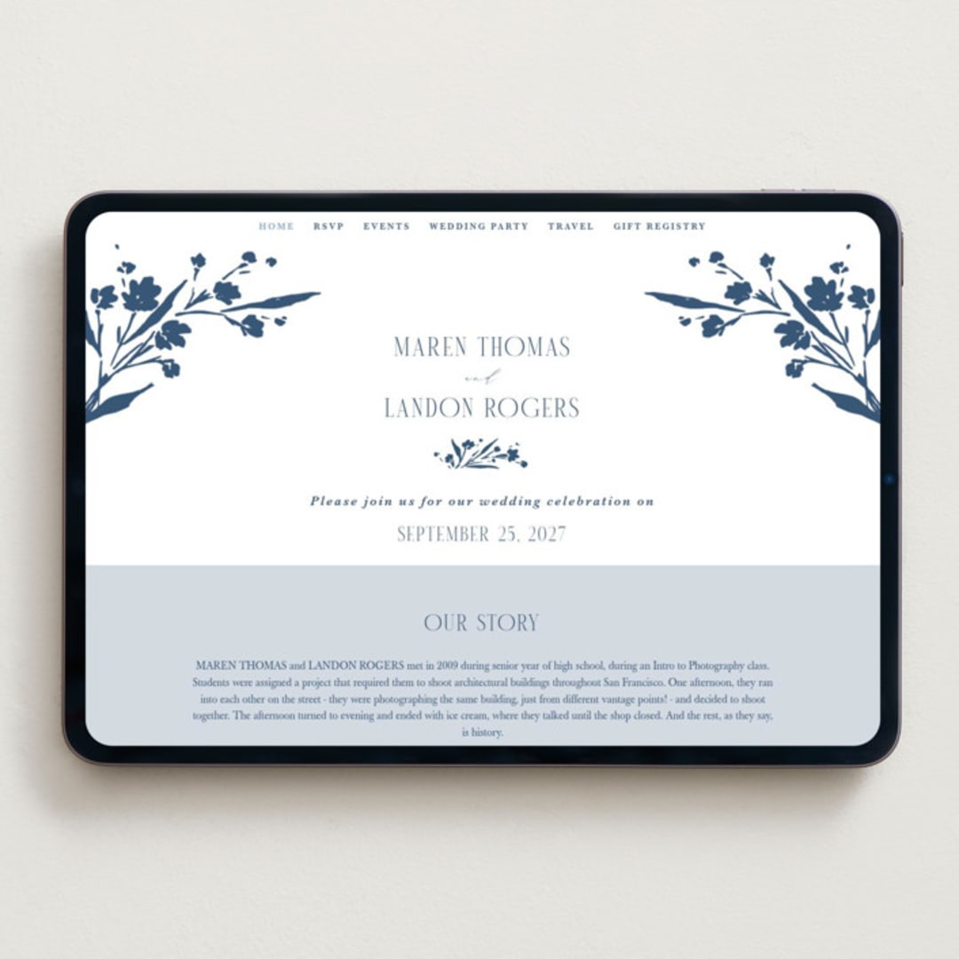 "Helena" - Wedding Website in Indigo by Kate Ahn - Desktop Design