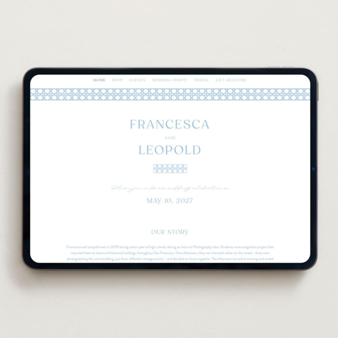 "delicate rattan" - Wedding Website in Sky Blue by Ellen Schlegelmilch - Desktop Design