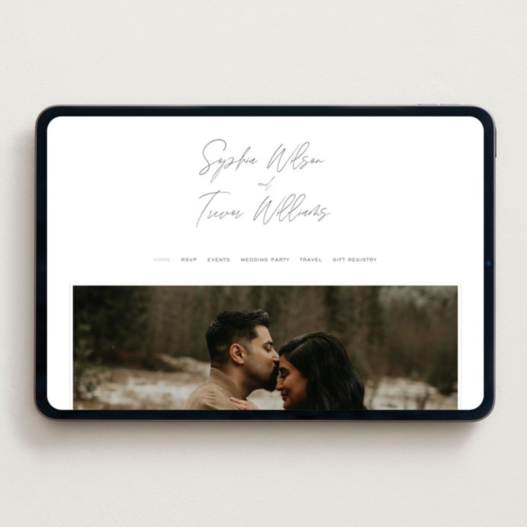 "terrace" - Wedding Website in Pewter by Owl and Toad - Desktop Design
