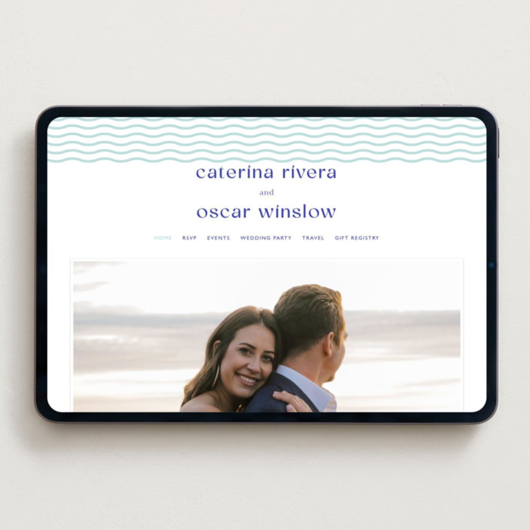 "With a Twist" - Wedding Website in Blue Violet by Olivia Raufman - Desktop Design