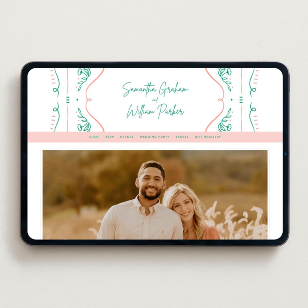 "Sketch" - Wedding Website in Shamrock by Elly - Desktop Design
