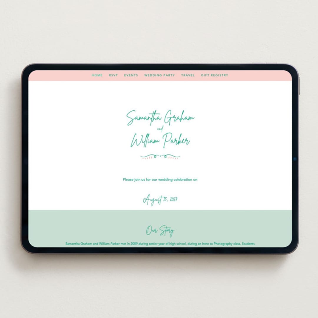 "Sketch" - Wedding Website in Shamrock by Elly - Desktop Design