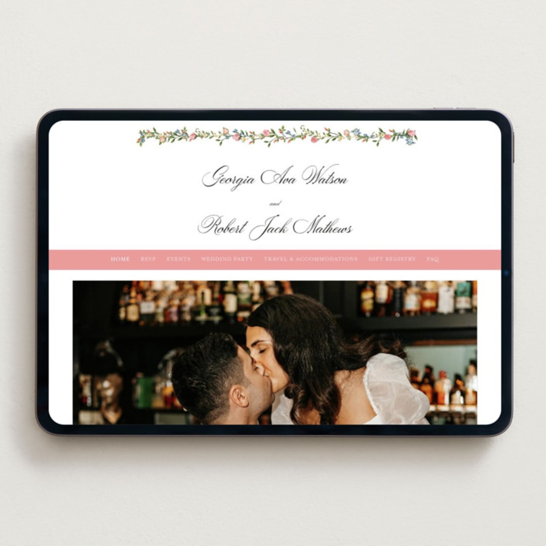"Monogramed" - Wedding Website in Blush by Susan Moyal - Desktop Design