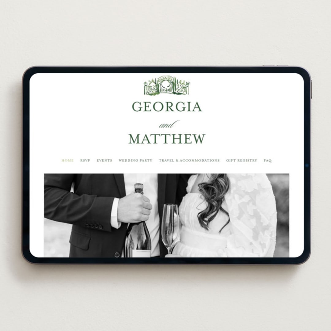 "gates and pillars" - Wedding Website in Sap by Becky Nimoy - Desktop Design