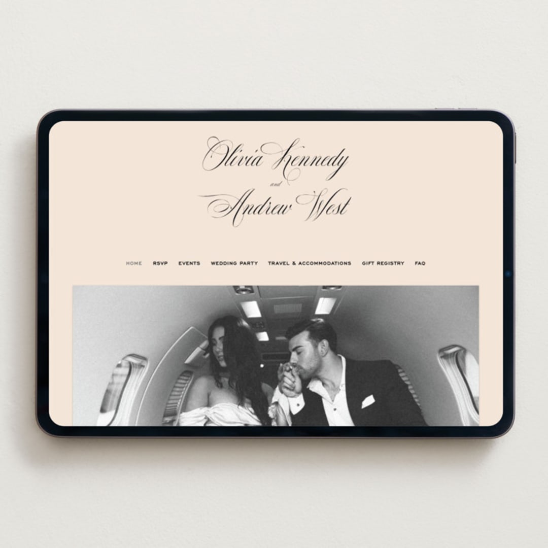 "Modern Romance" - Wedding Website in Almond by Eric Clegg - Desktop Design