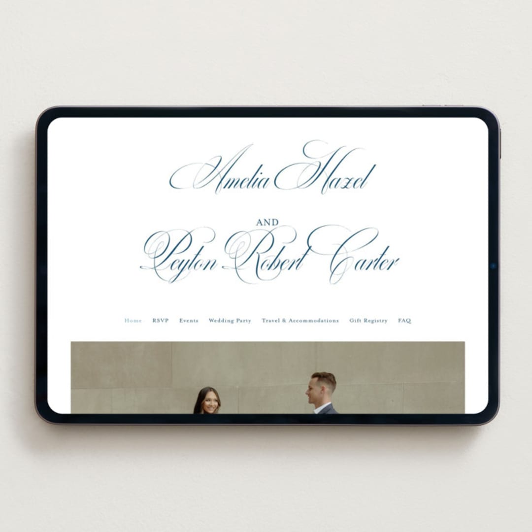 "Hilton" - Wedding Website in Ocean by Kelly Schmidt - Desktop Design