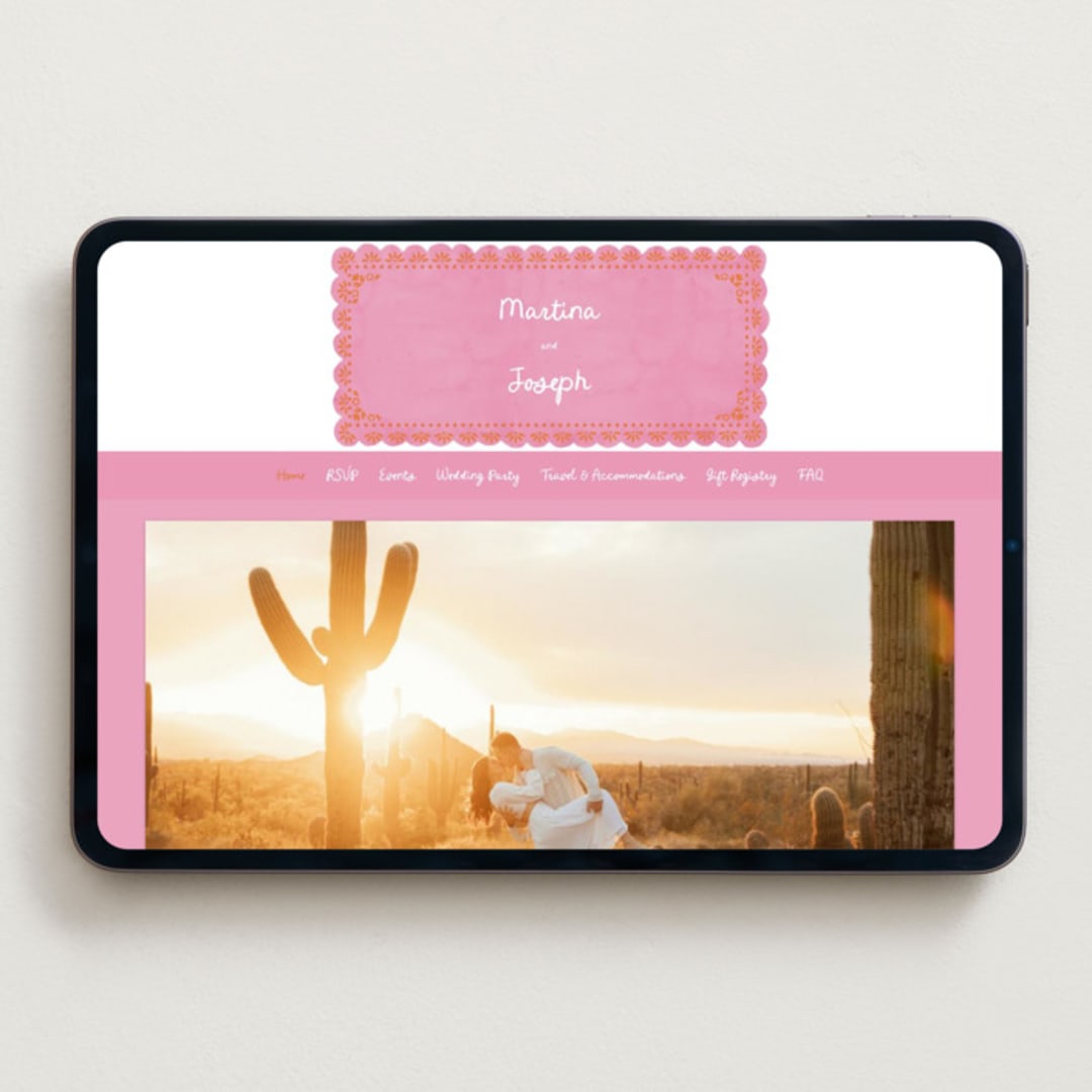 "Vienes" - Wedding Website in Carnation by Itsy Belle Studio - Desktop Design