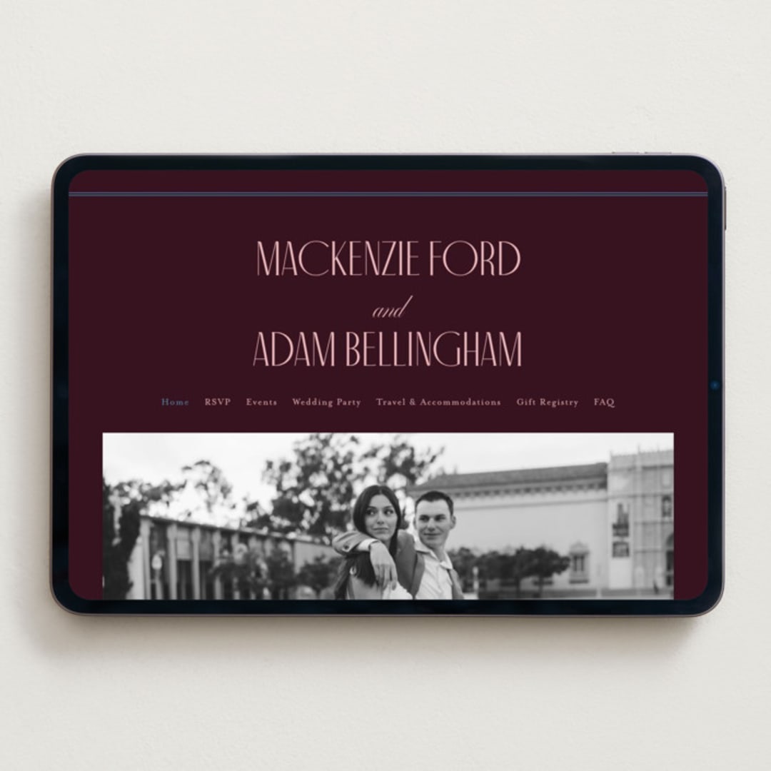 "sophisticate" - Wedding Website in Plum by Owl and Toad - Desktop Design