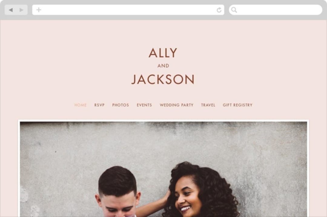 "There Will Be a Party" - Wedding Website in Terra Cotta by Amy Payne - Desktop Design