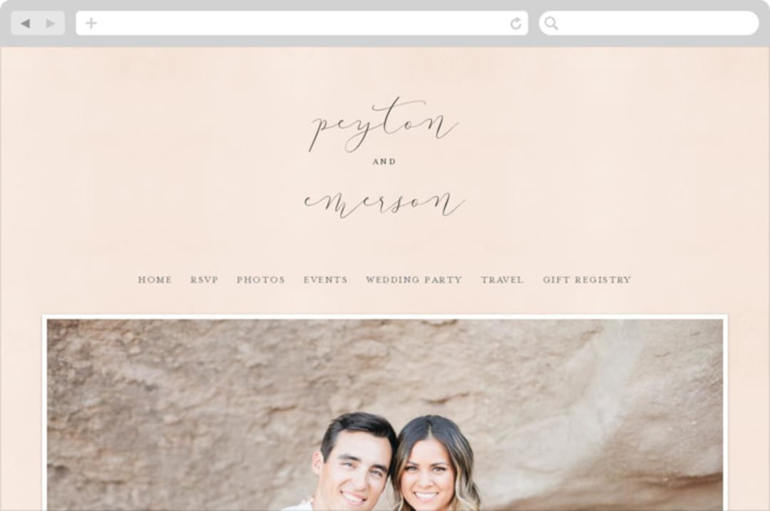 "Simply Perfect" - Wedding Website in Blush by Brianne Larsen - Desktop Design