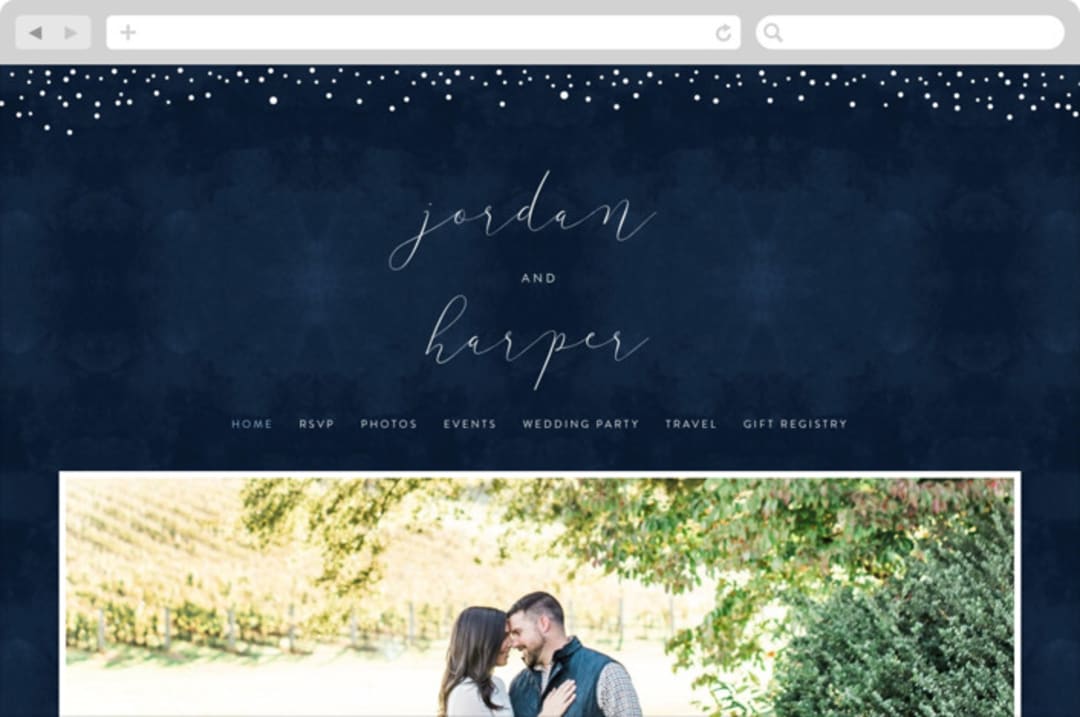 "tiny dots" - Wedding Website in Sapphire by Erin Deegan - Desktop Design