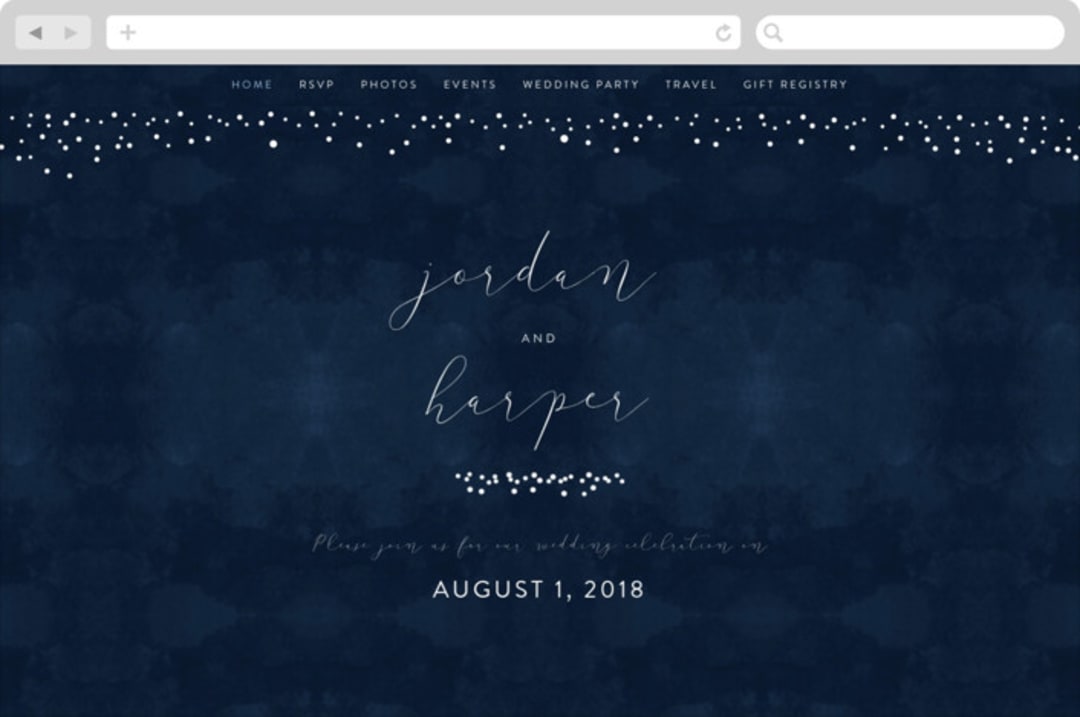 "tiny dots" - Wedding Website in Sapphire by Erin Deegan - Desktop Design