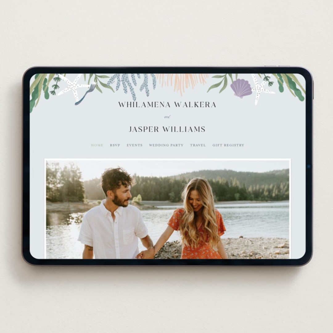 "Part Of Your World from Disney's Little Mermaid" - Wedding Website in Sea by Alethea and Ruth - Desktop Design