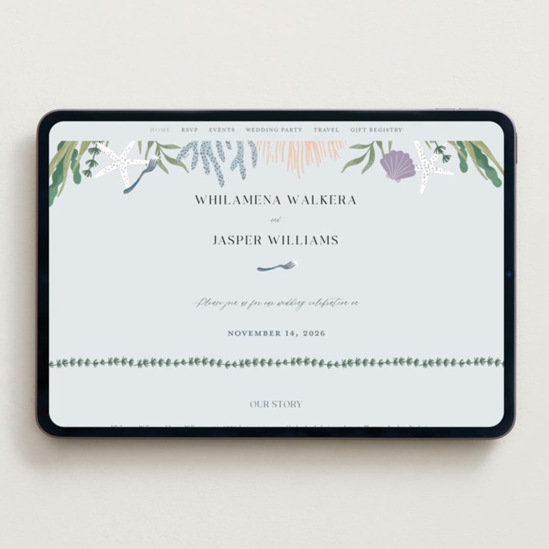 "Part Of Your World from Disney's Little Mermaid" - Wedding Website in Sea by Alethea and Ruth - Desktop Design