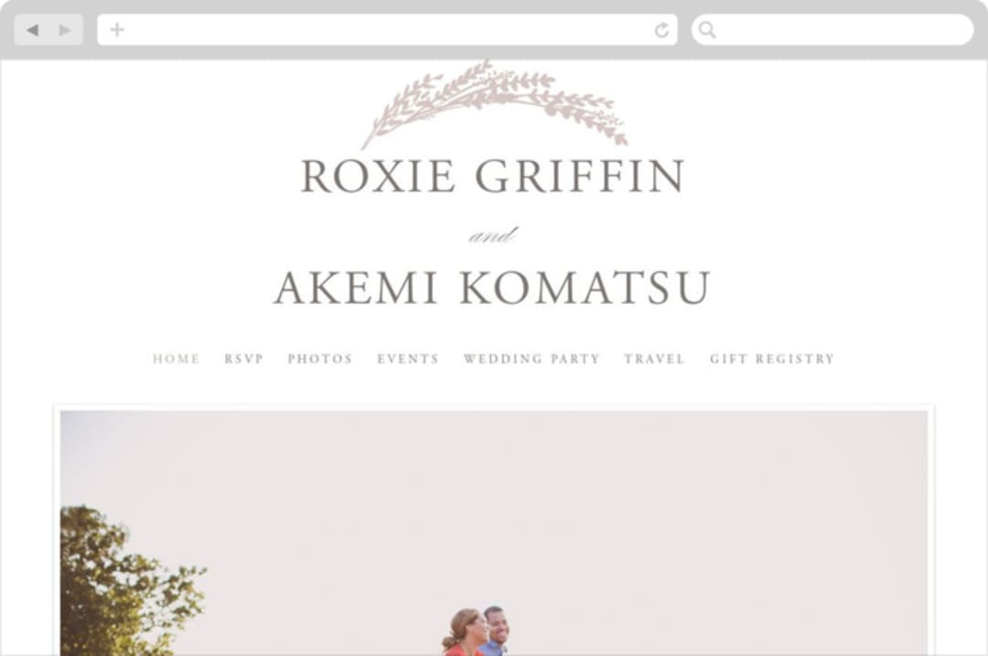 "Arches of Wheat" - Wedding Website in Dove Grey by Hooray Creative - Desktop Design