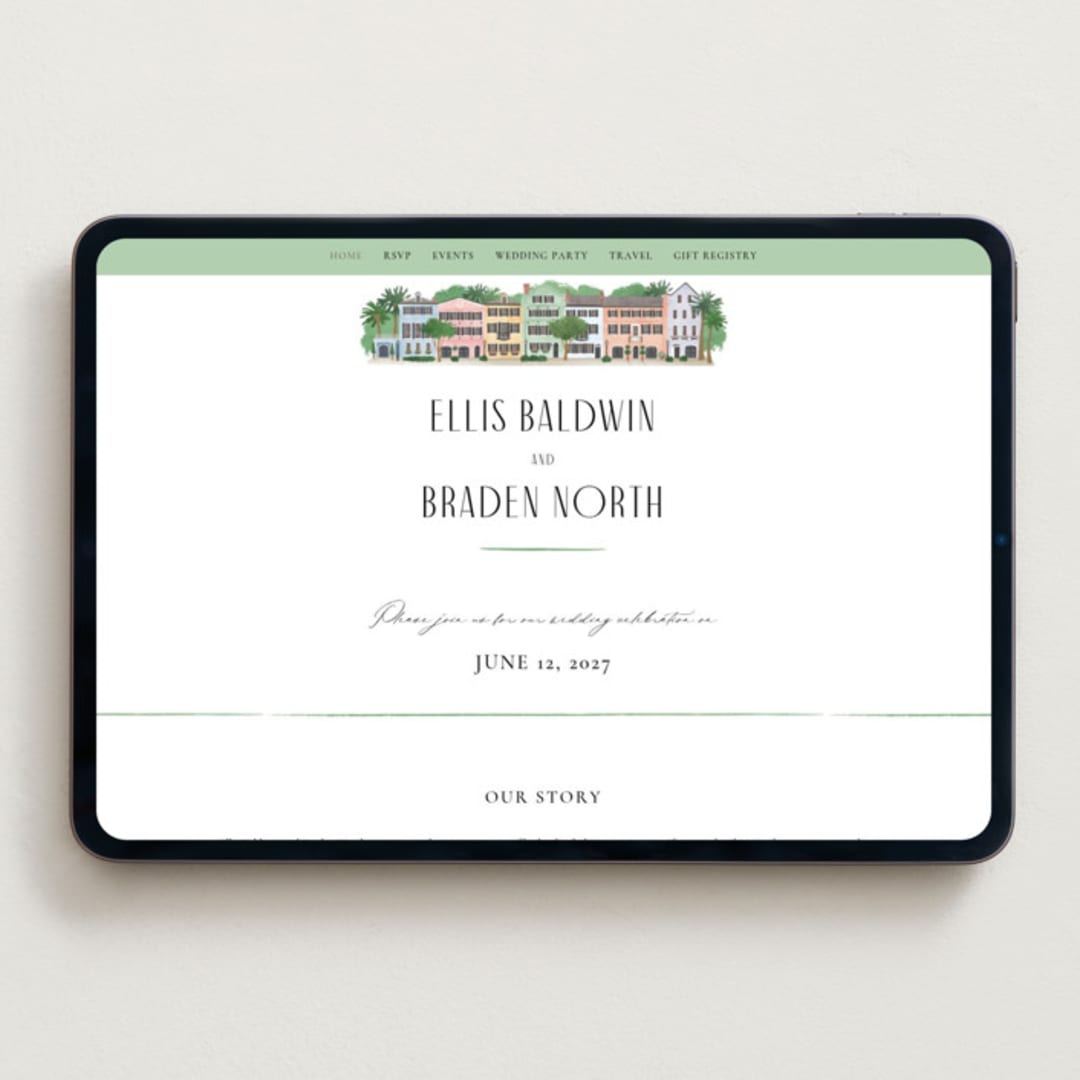 "East Bay street" - Wedding Website in Lily by Jennifer Wick - Desktop Design