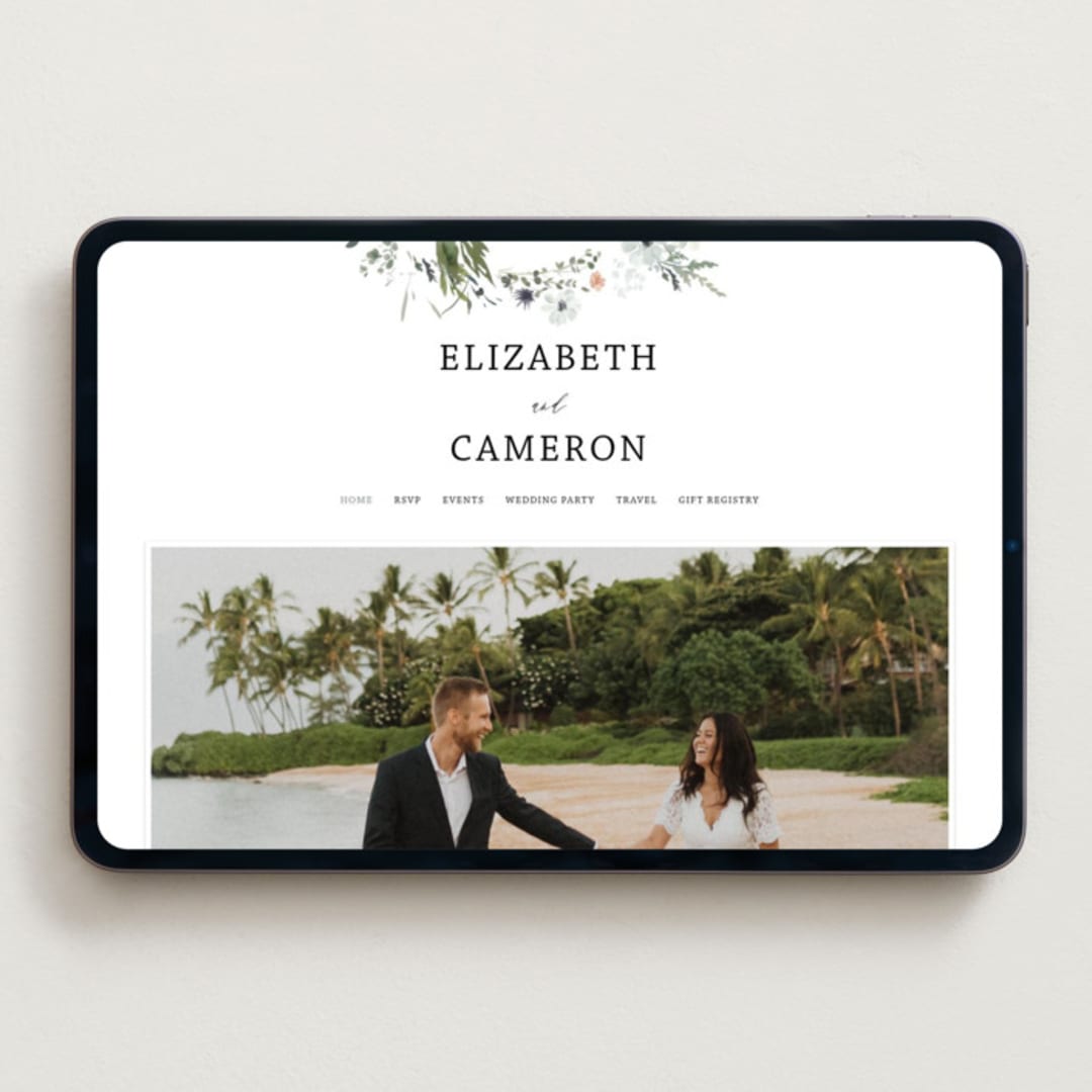 "Wildflower Garden" - Wedding Website in Lace by Hannah Williams - Desktop Design