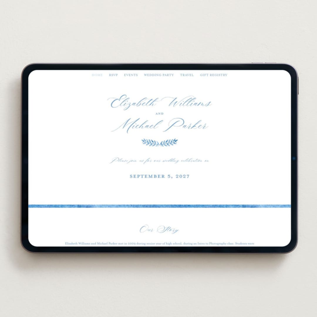 "Royal" - Wedding Website in Cobalt by Petra Kern - Desktop Design