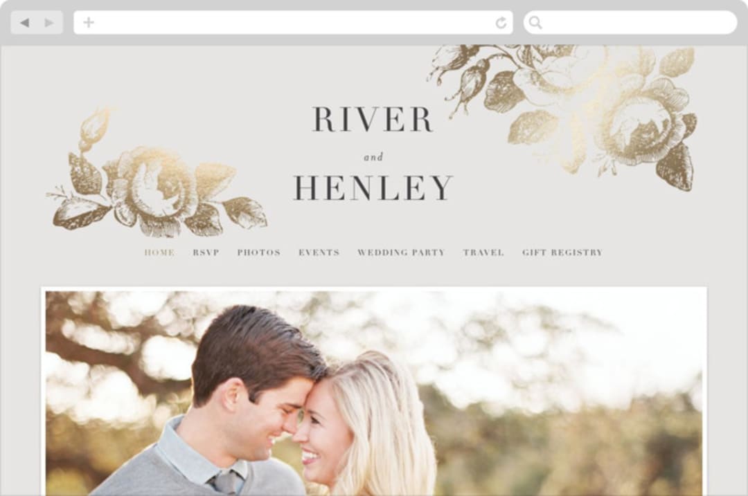 "Beloved" - Wedding Website in Mist by Design Lotus - Desktop Design
