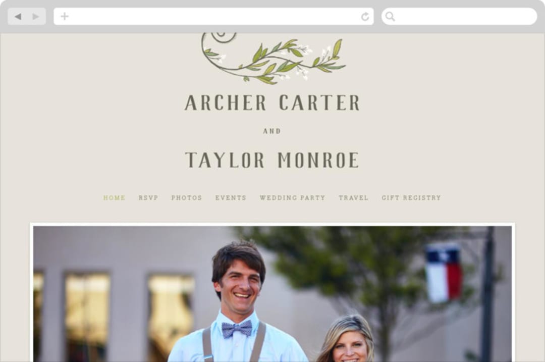"Rustic Love" - Wedding Website in Parchment by GeekInk Design - Desktop Design