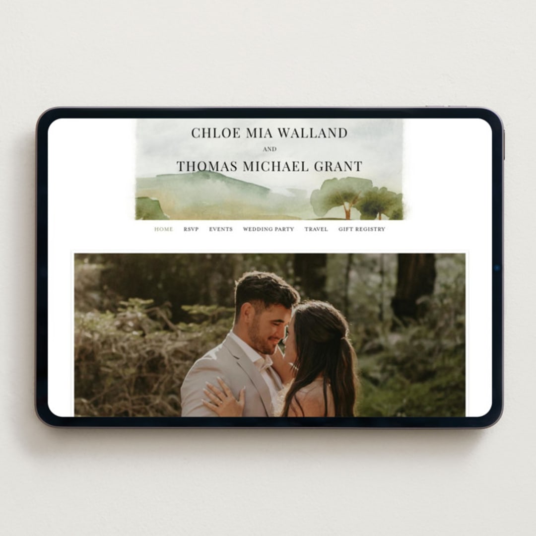 "Countryside" - Wedding Website in Emerald by Petra Kern - Desktop Design