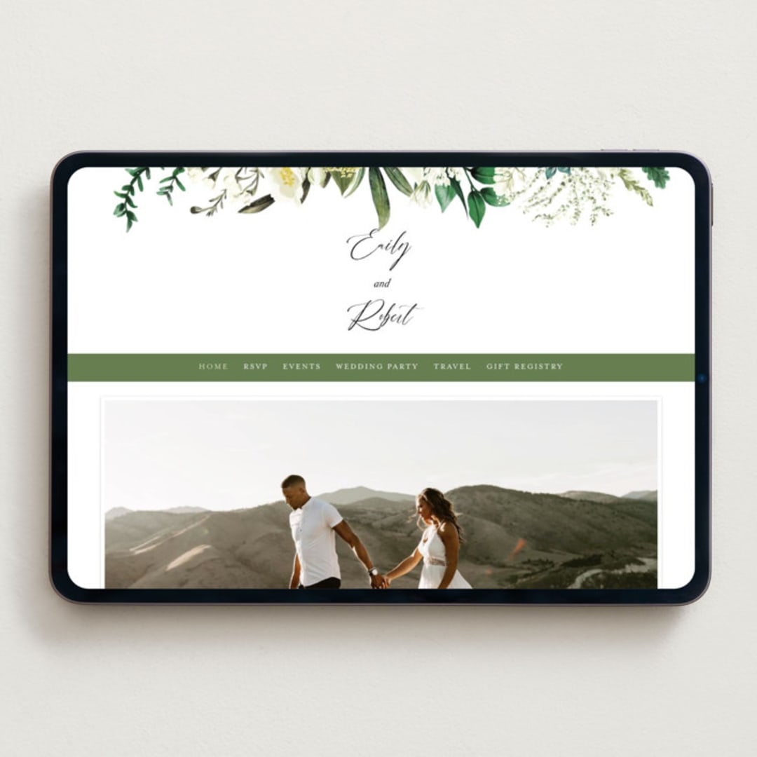 "Fresh Classic" - Wedding Website in Porcelain by Susan Moyal - Desktop Design