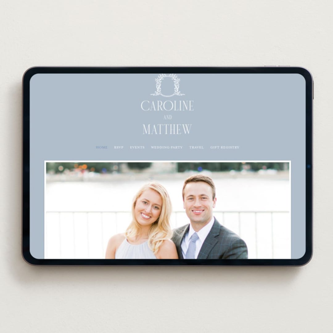 "Hartford" - Wedding Website in Powder by Erin L. Wilson - Desktop Design