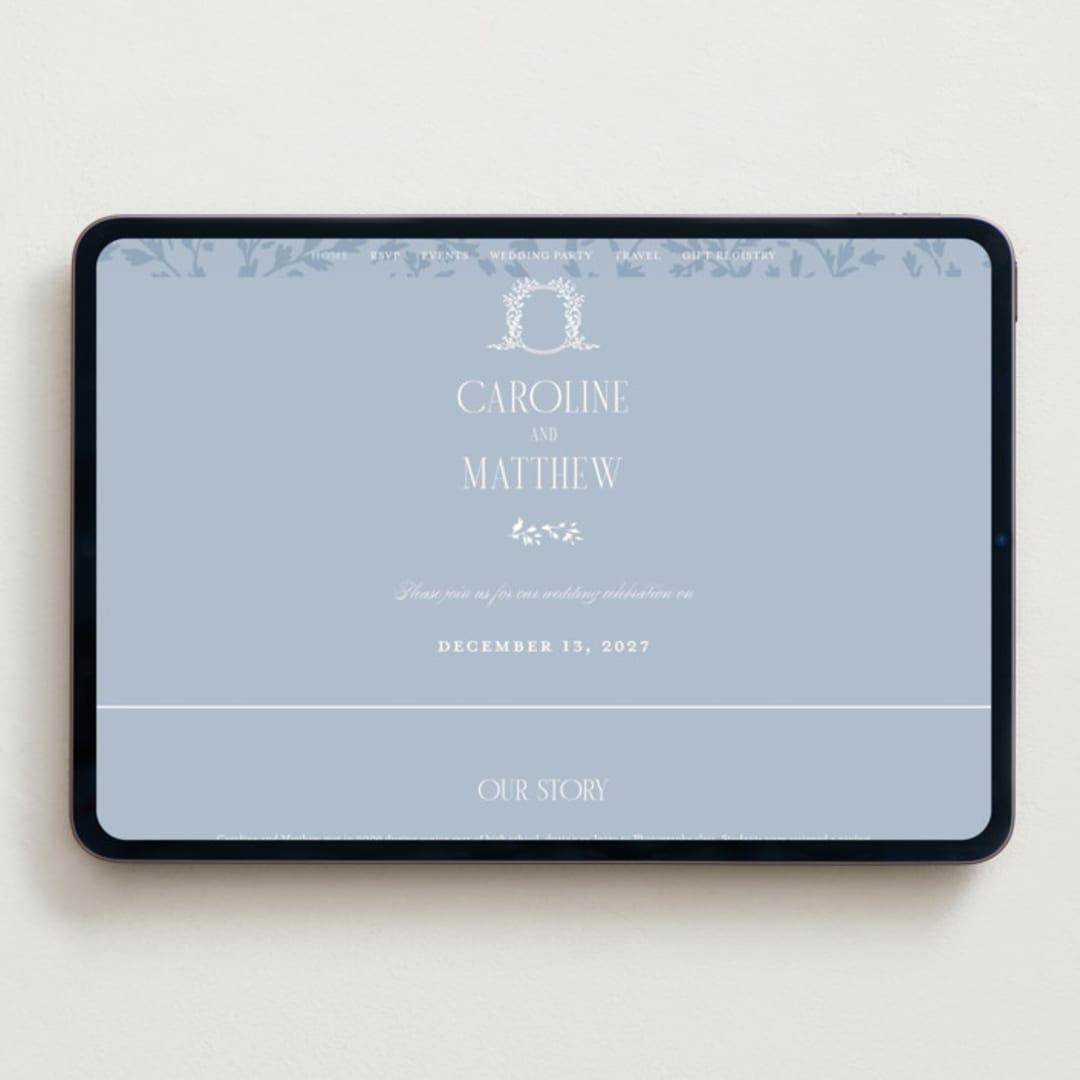 "Hartford" - Wedding Website in Powder by Erin L. Wilson - Desktop Design
