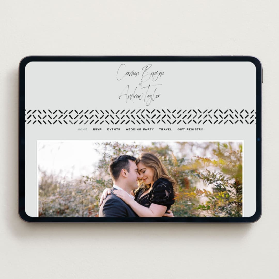 "Signature Script" - Wedding Website in Mint by Michelle Taylor - Desktop Design