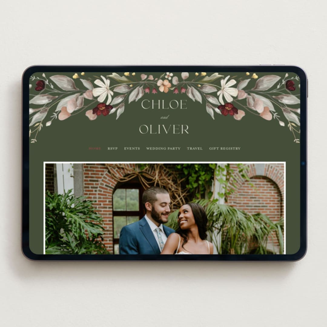 "fleur sauvage" - Wedding Website in Vert by Erin Deegan - Desktop Design