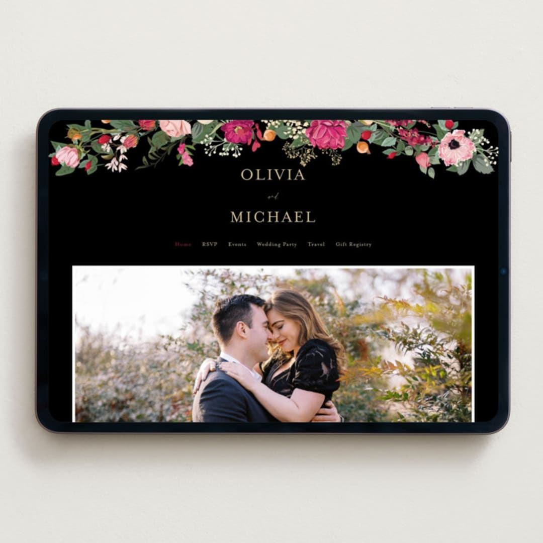 "Meadow Love" - Wedding Website in Azalea by Susan Moyal - Desktop Design