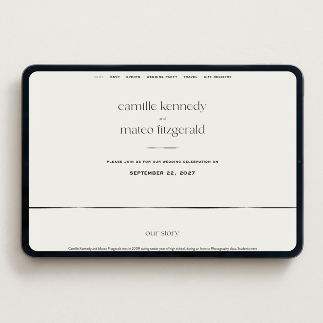 "Modern Monogram" - Wedding Website in Latte by Jackie Crawford - Desktop Design