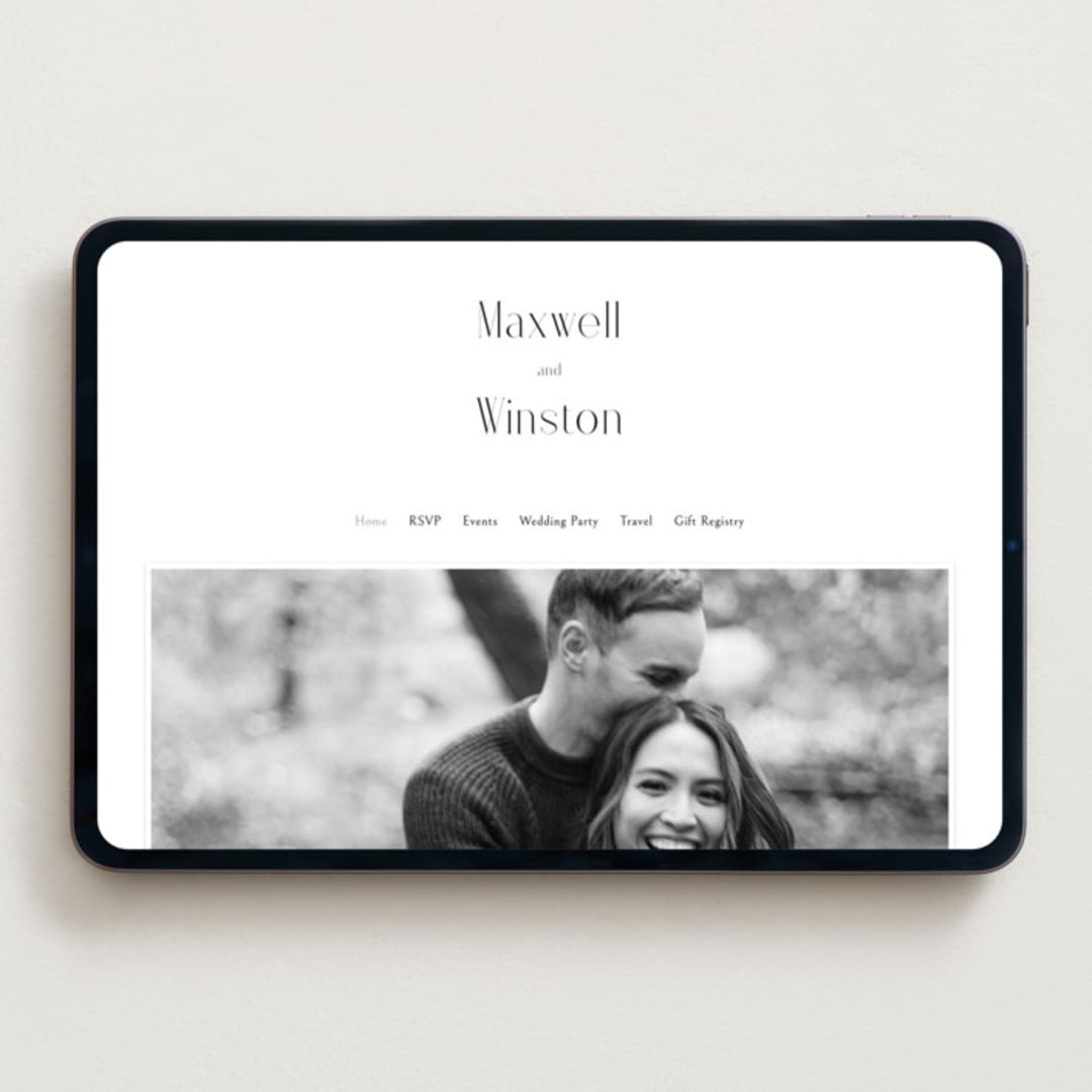 "Wedding Editorial" - Wedding Website in Tuxedo by Ana de Sousa - Desktop Design