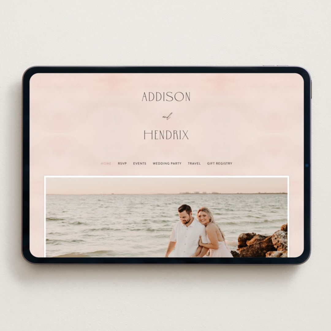 "First light" - Wedding Website in Blush by Itsy Belle Studio - Desktop Design