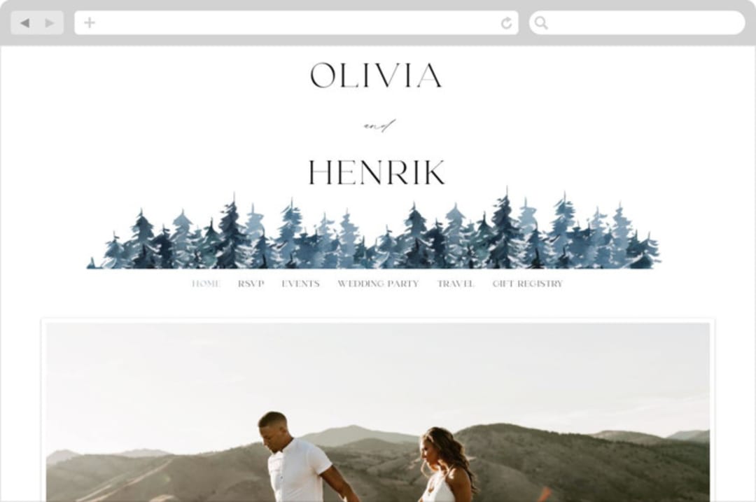 "Airy Mountain" - Wedding Website in Air by Janean Hinger - Desktop Design