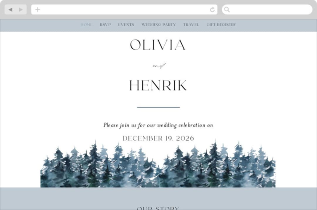 "Airy Mountain" - Wedding Website in Air by Janean Hinger - Desktop Design