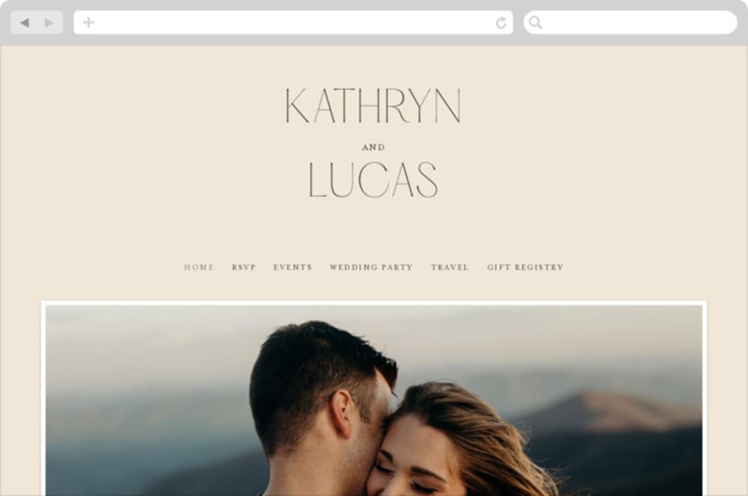 "Formal Elegance" - Wedding Website in Latte by Morgan Kendall - Desktop Design